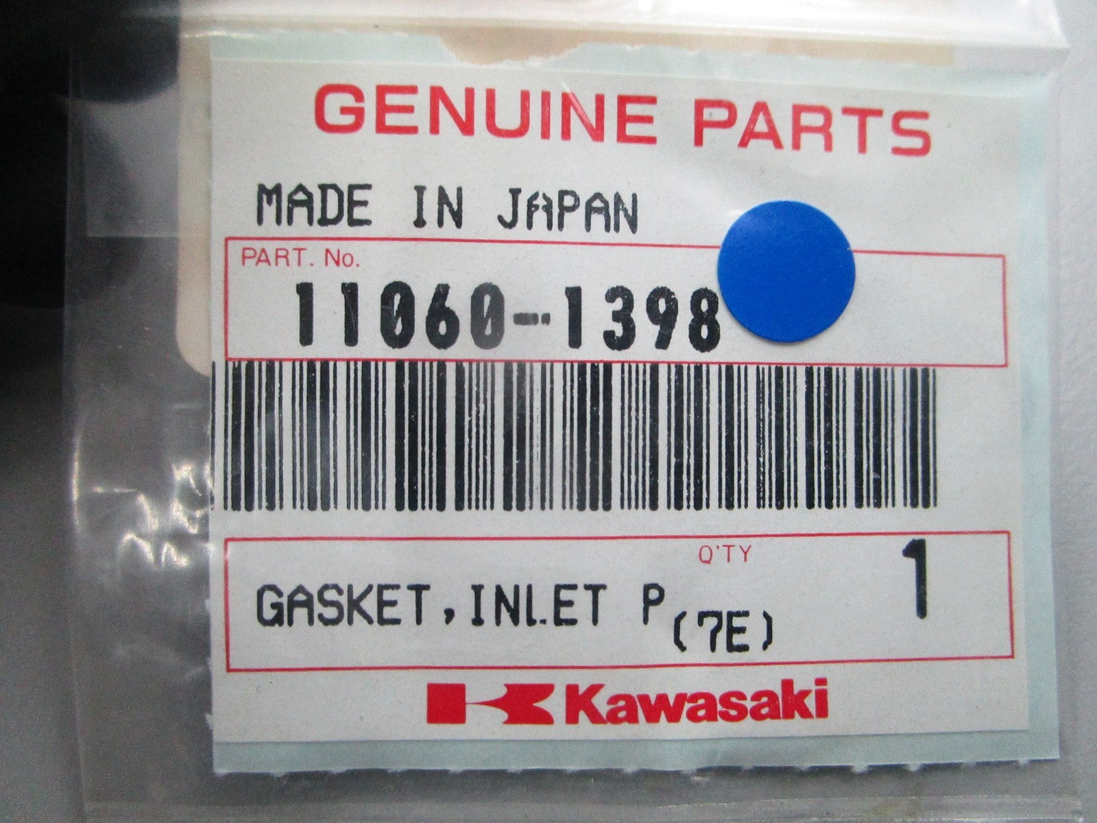 NEW OEM Kawasaki 11060-1398 Inlet Pipe Gasket 0810