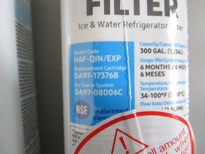 Samsung NEW OEM Refrigerator Water Filter LOT OF 2 DA97-17376B HAF-QIN/EXP 0820