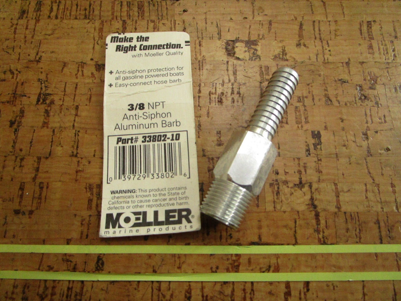 *NEW* 0810 Moeller 3/8 Anti-Siphon Aluminum Barb 33802-10