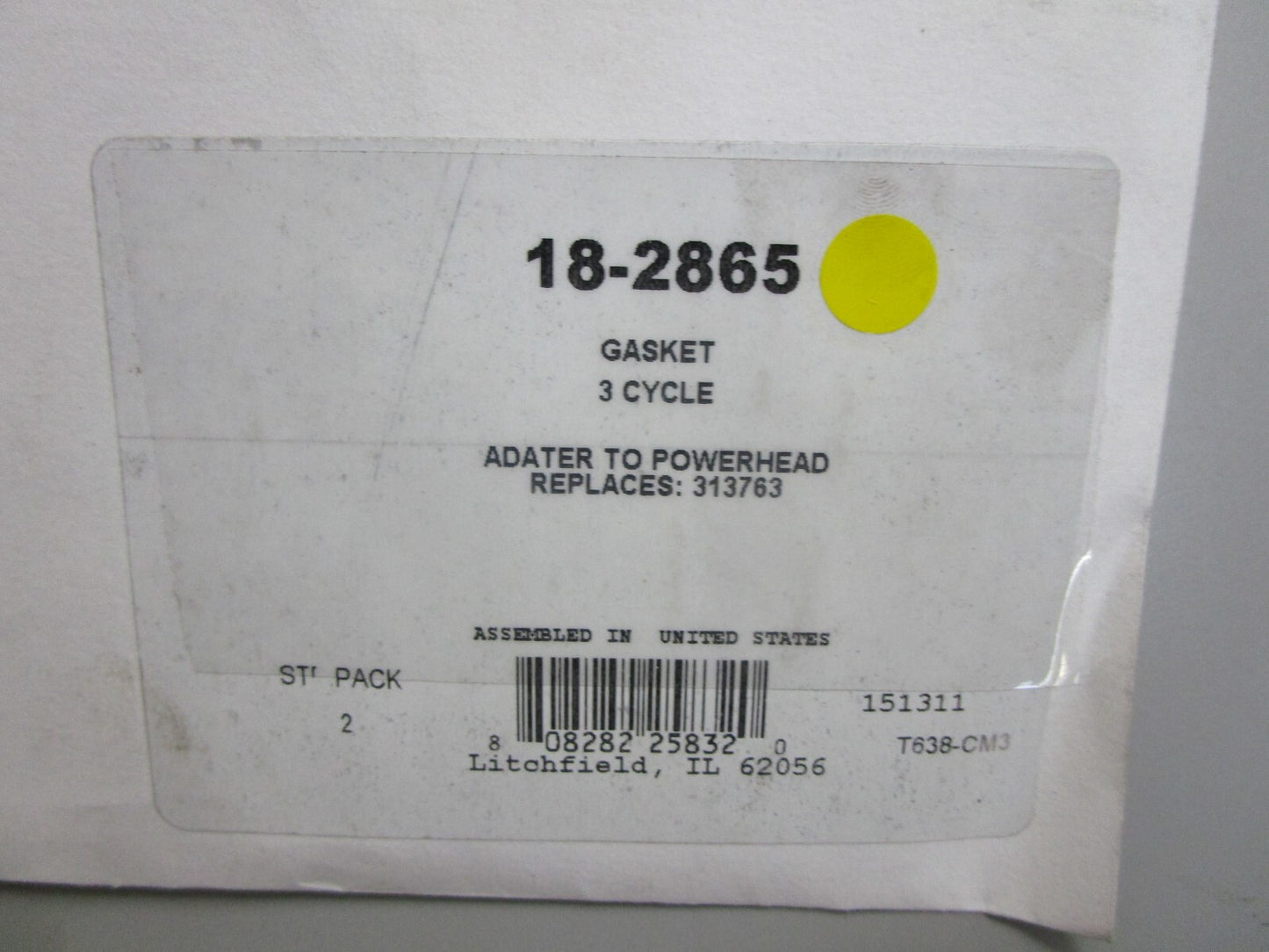 *NEW* 0810 Sierra Gasket 18-2865 Replaces: 313763
