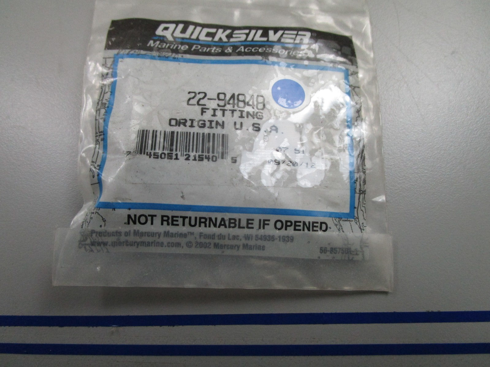 *NEW OEM* 0810 Mercury Quicksilver Fitting 22-94848
