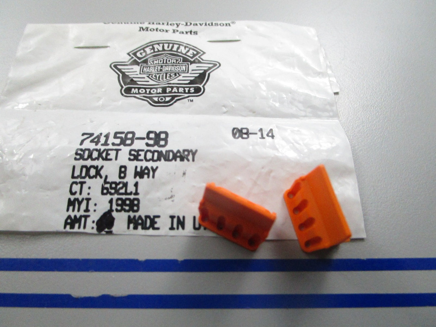 *NEW OEM* (LOT OF 2) 0810 Harley Davidson 8-Way Socket Lock 74158-98