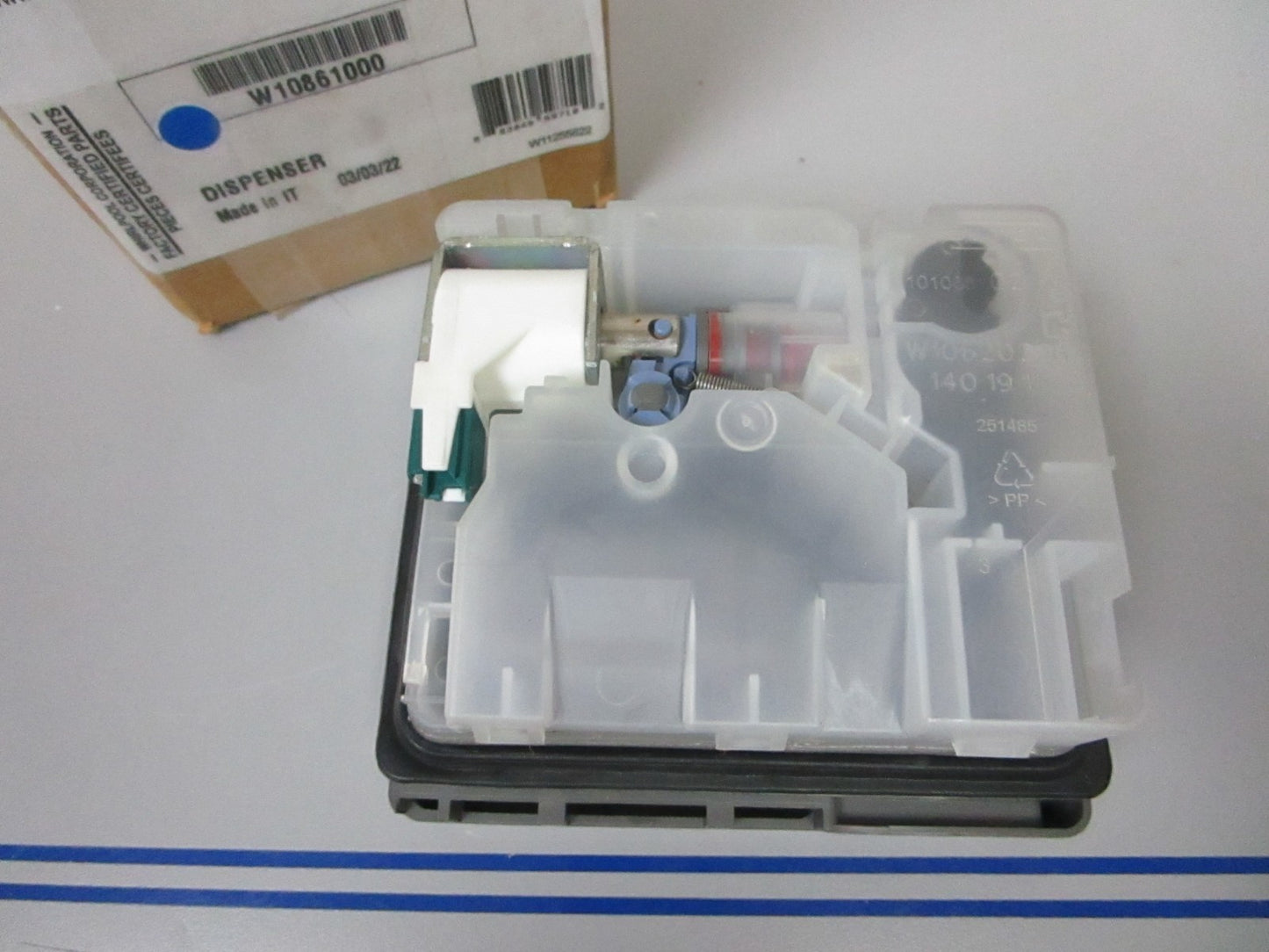 NEW OEM W10861000 Whirlpool Dishwasher Detergent Dispenser 0720