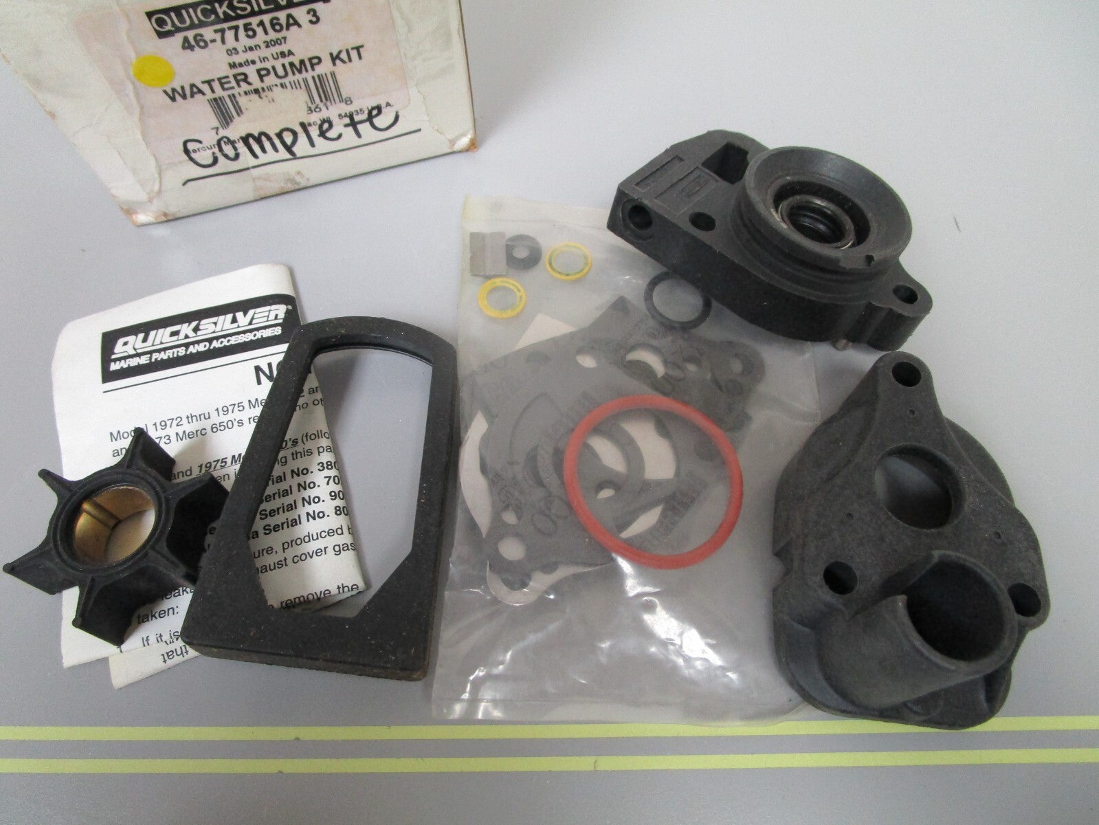 *NEW OEM* 0720 Mercury Quicksilver Water Pump Kit 46-77516A3