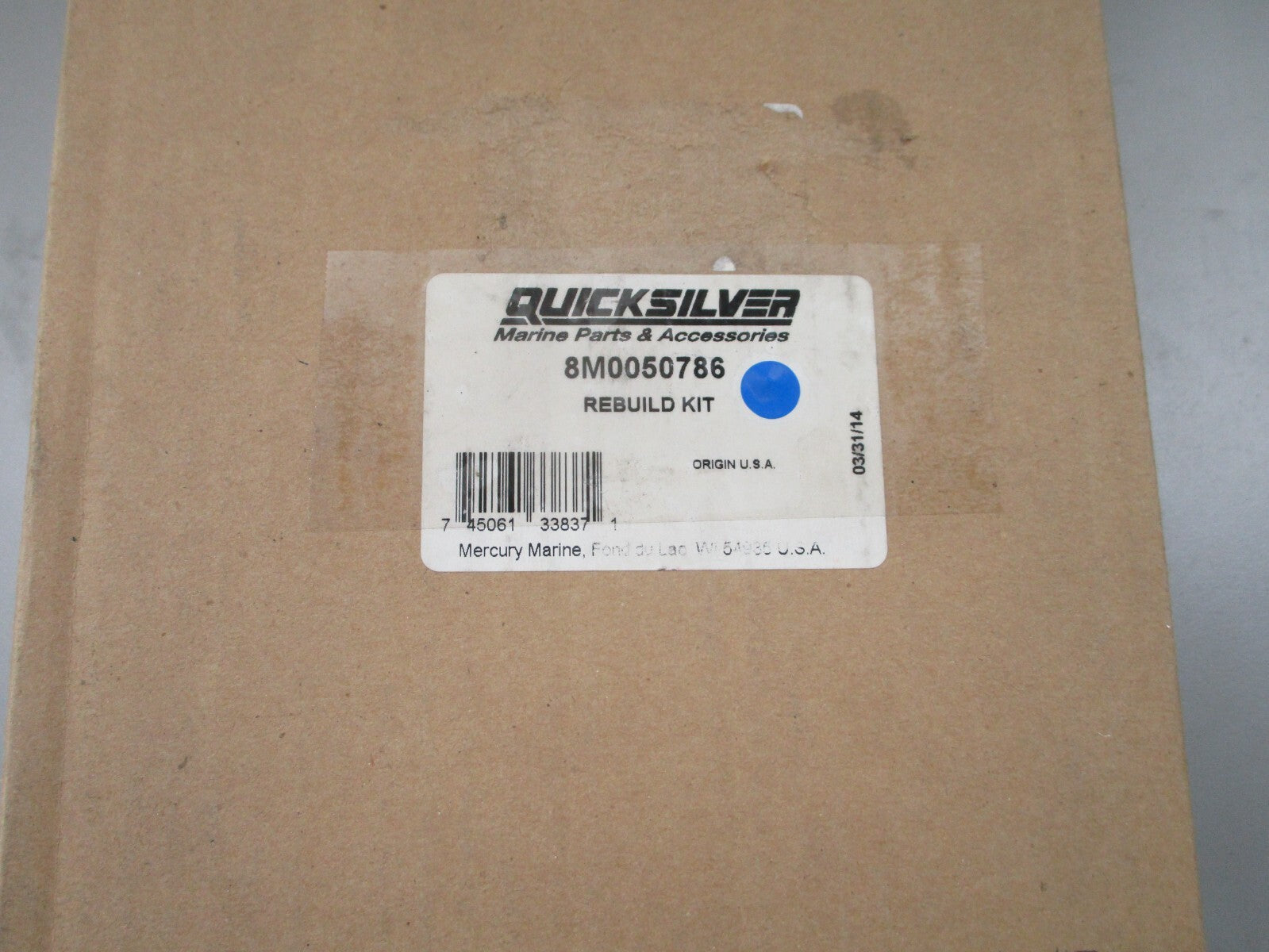 *NEW OEM* 0820 Mercury Quicksilver Rebuild Kit 8M0050786