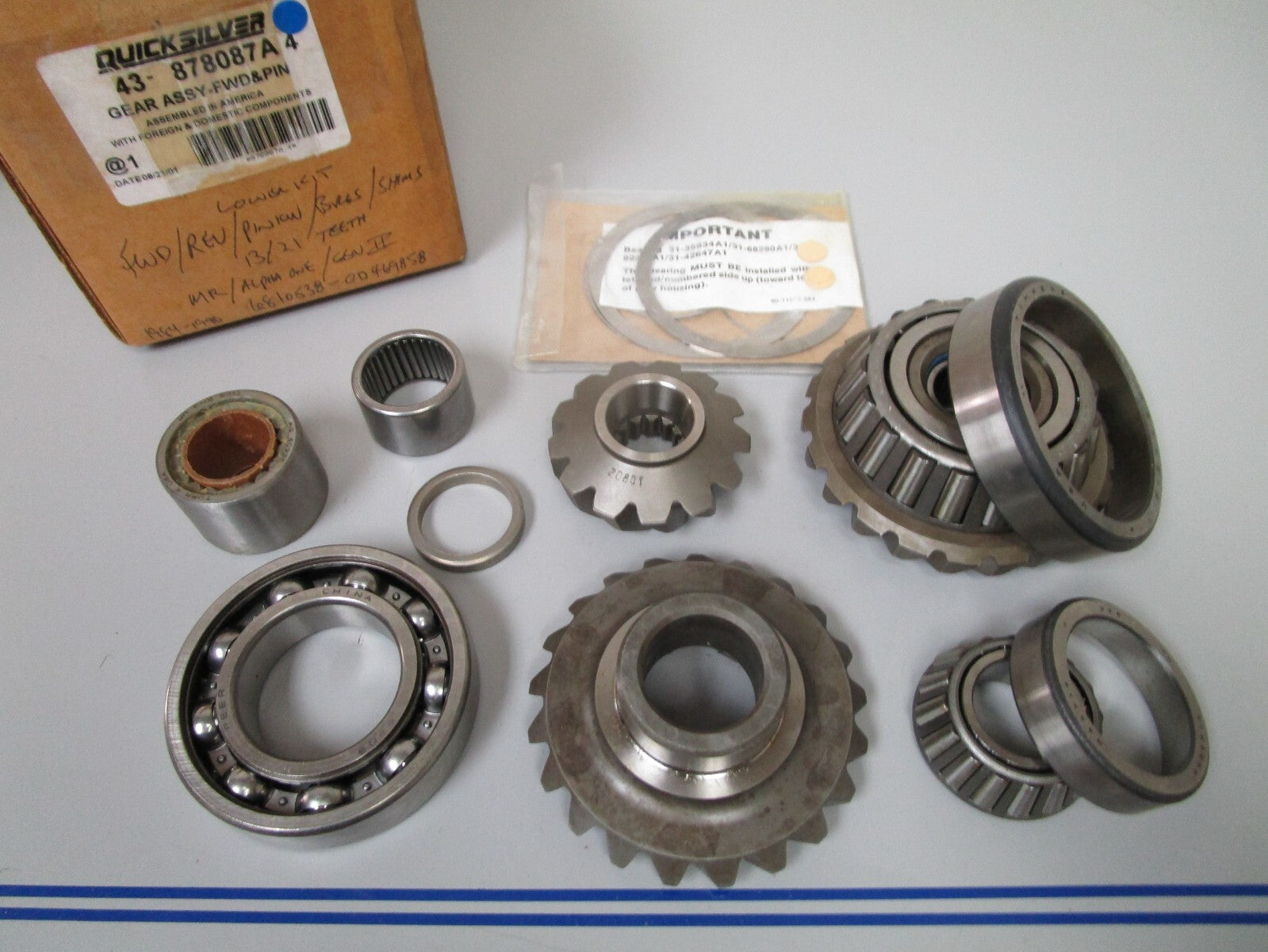 *NEW OEM* 0720 Mercury Quicksilver Forward Gear & Pinion Set 43-878087A4