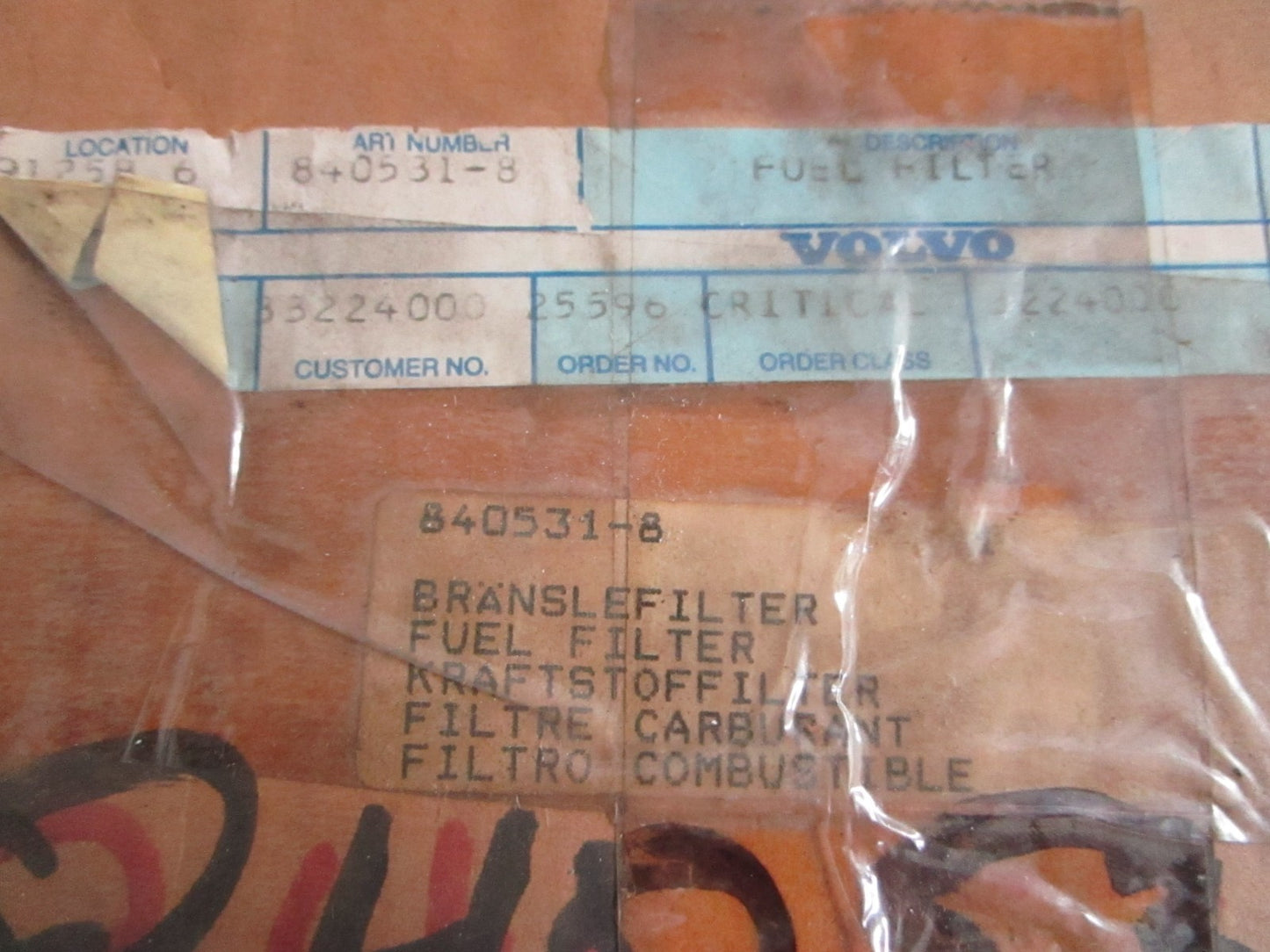 *NEW OEM* 0820 Volvo Penta Fuel Filter 840531