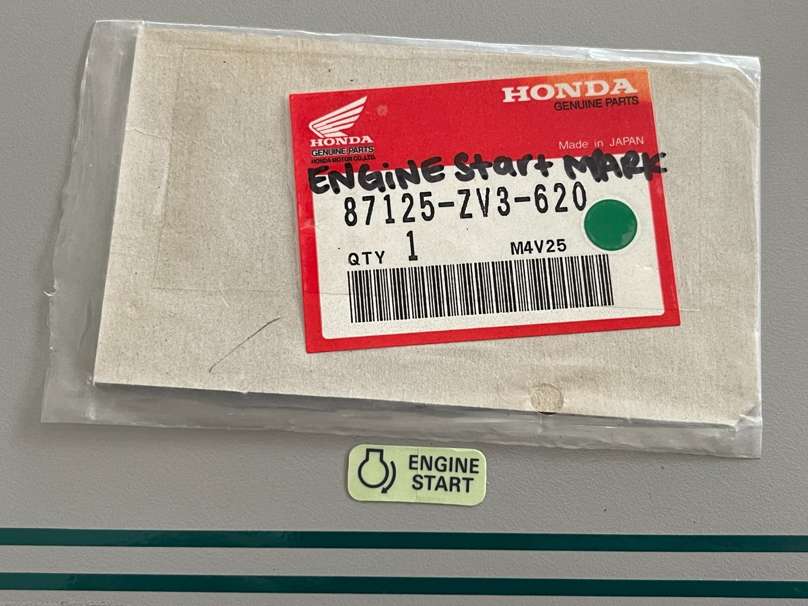 NEW OEM 87125-ZV3-620 Honda Engine Start Mark 0810