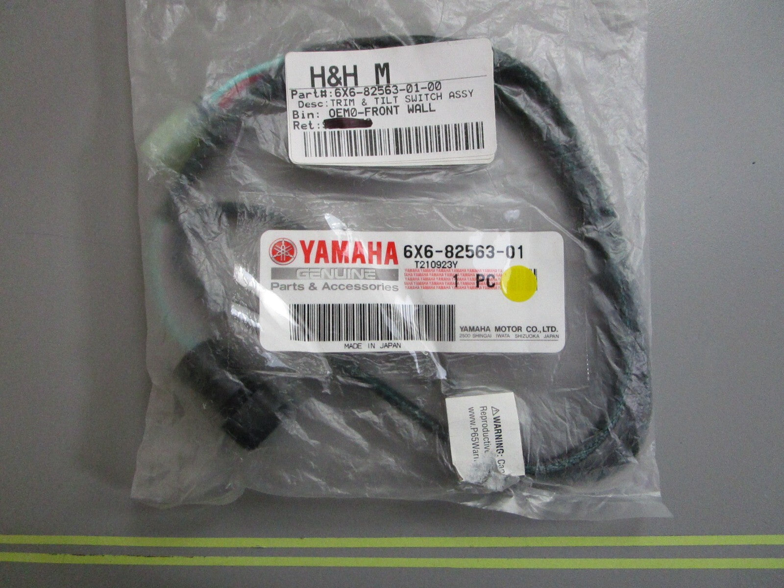 *NEW OEM* 0820 Yamaha Trim & Tilt Switch Assy 6X6-82563-01-00