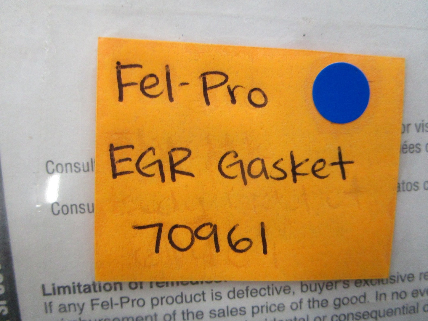 *NEW* 0810 Fel-Pro EGR Gasket 70961