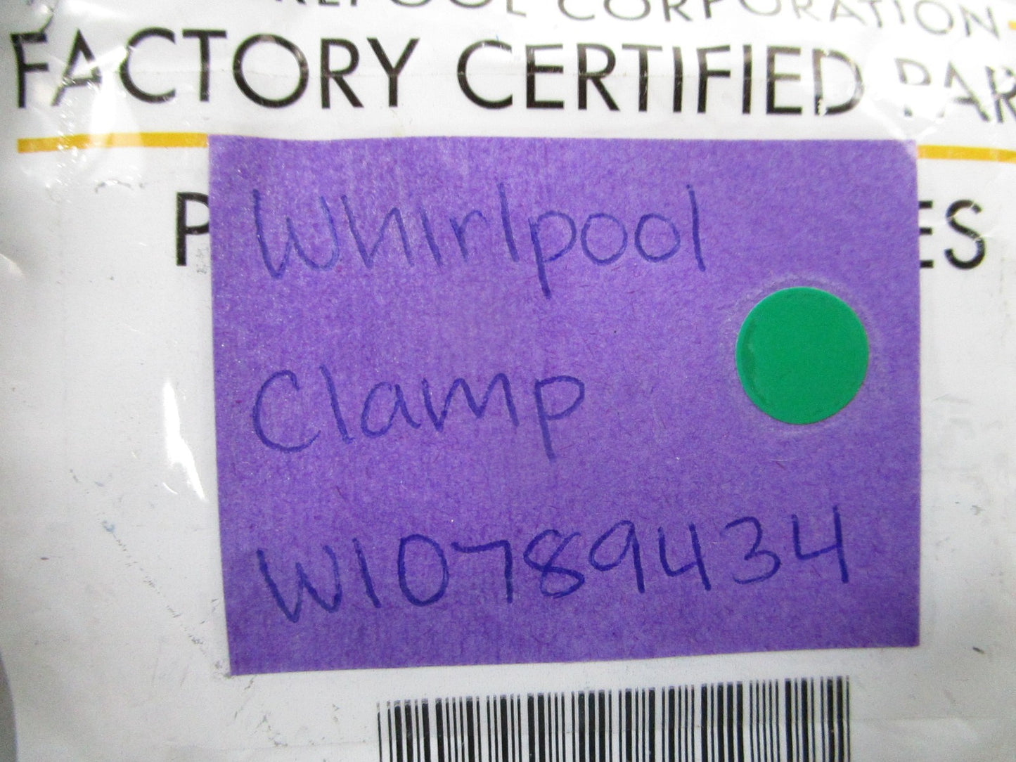 NEW OEM Whirlpool Clamp 0810