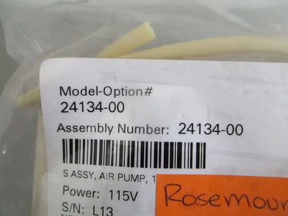 Rosemount Analytical 24134-00 Air Pump Assy 115V NOS Genuine NEW OEM 0820