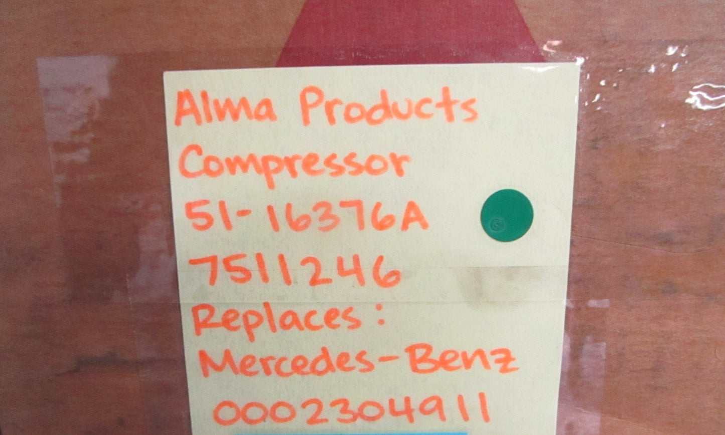 NEW 51-16376A 7511246 Alma Compressor Rep: 0002304911 Mercedes-Benz 0820