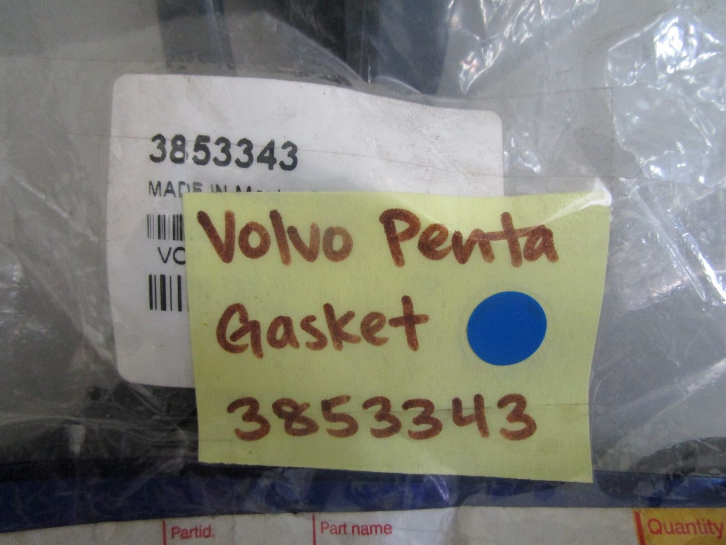 *NEW OEM* 0810 Volvo Penta Gasket 3853343