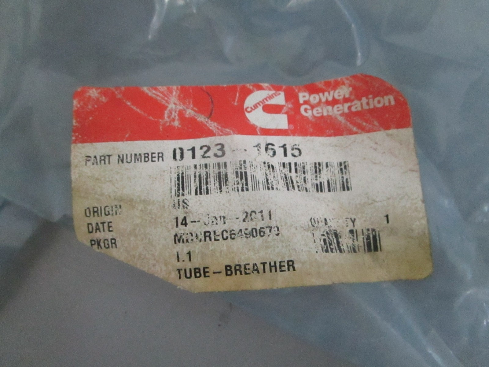 *NEW OEM* 0820 Onan Breather Tube 123-1615