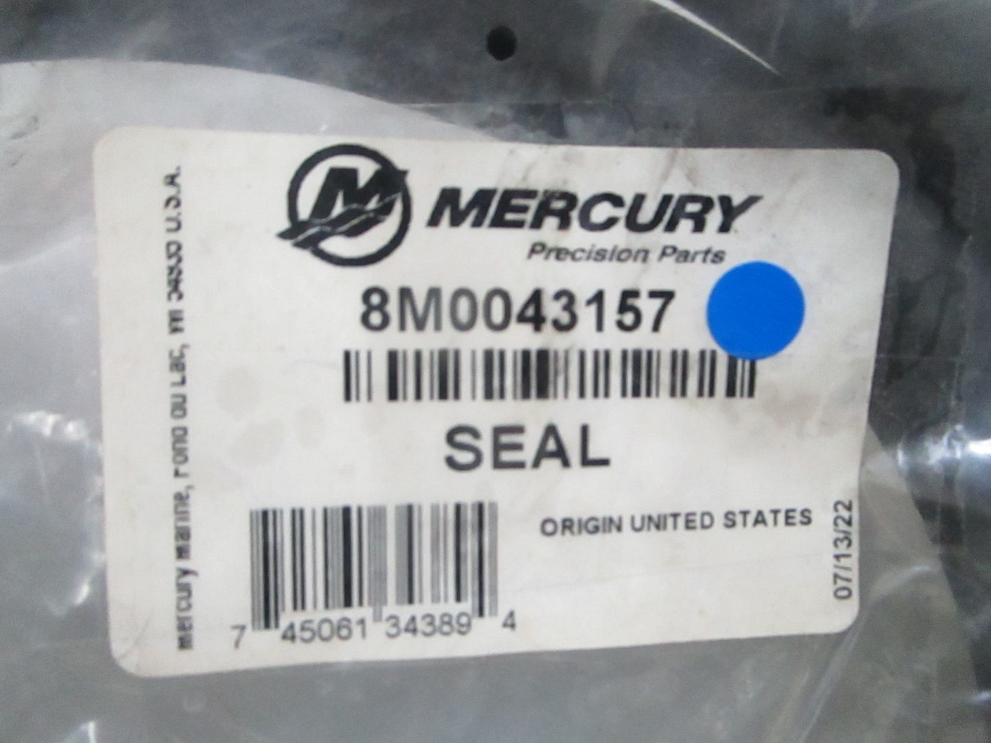 *NEW OEM* 0810 Mercury Quicksilver Seal 8M0043157