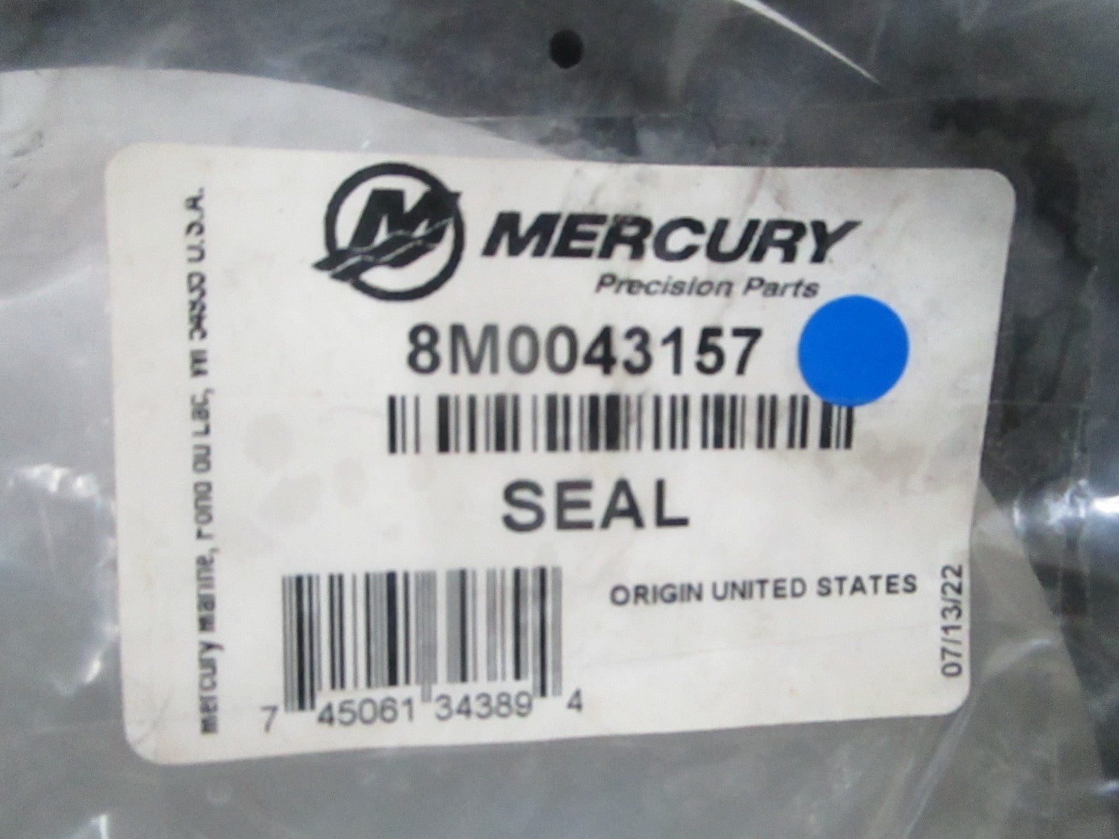 *NEW OEM* 0810 Mercury Quicksilver Seal 8M0043157