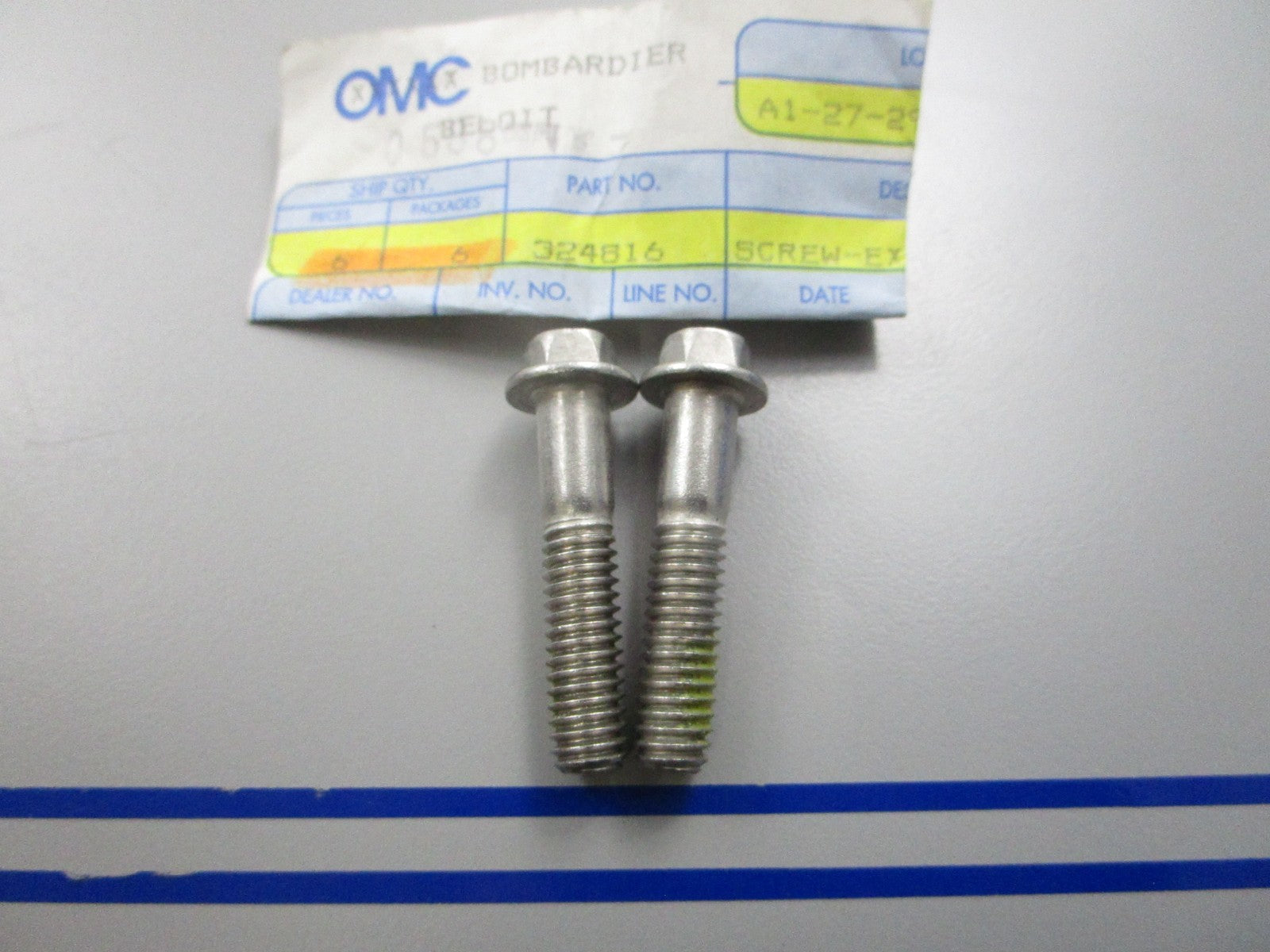 *NEW OEM* (LOT OF 2) 0810 OMC Johnson Evinrude Screw 324816 0324816