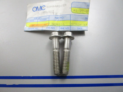 *NEW OEM* (LOT OF 2) 0810 OMC Johnson Evinrude Screw 324816 0324816