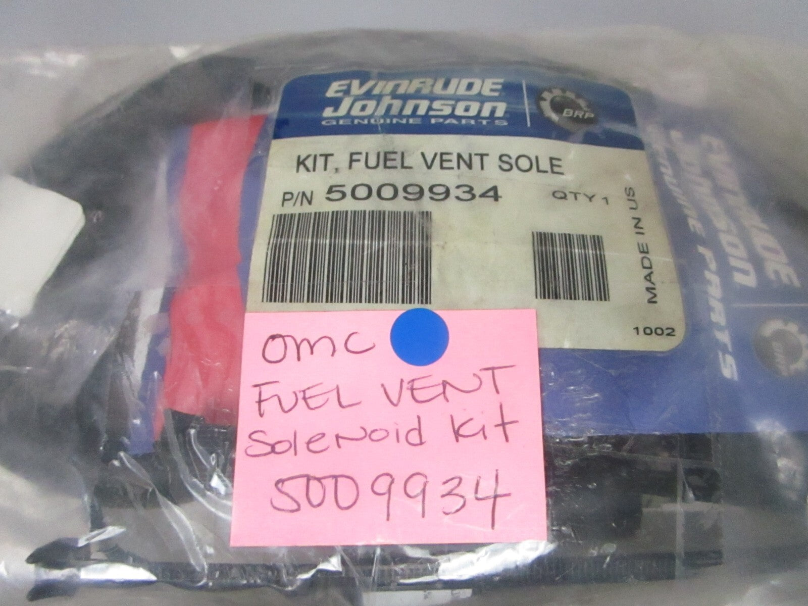 *NEW OEM* 0720 OMC Johnson Evinrude Fuel Vent Solenoid Kit 5009934