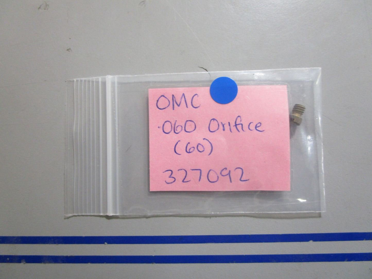 *NEW OEM* 0810 OMC Johnson Evinrude .060 Orifice (60) 327092 0327092