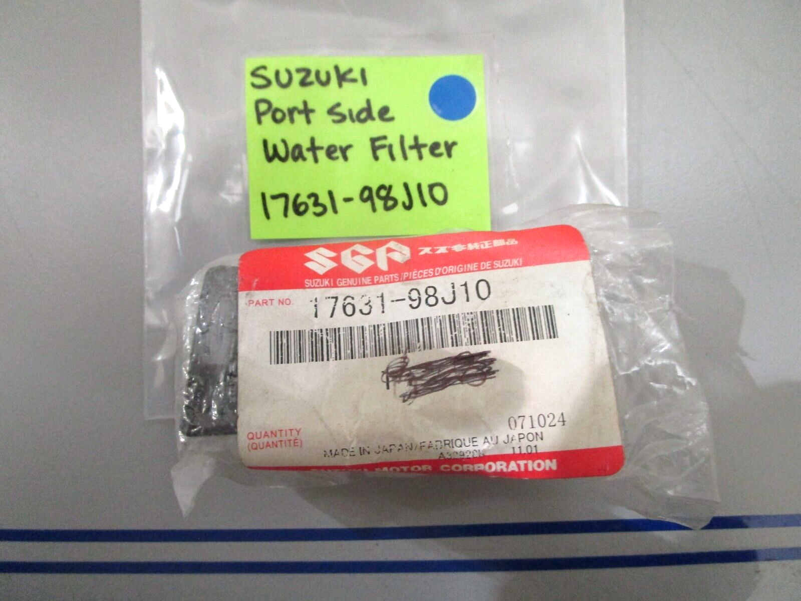 *NEW OEM* 0780 Suzuki Port Side Water Filter 17631-98J10