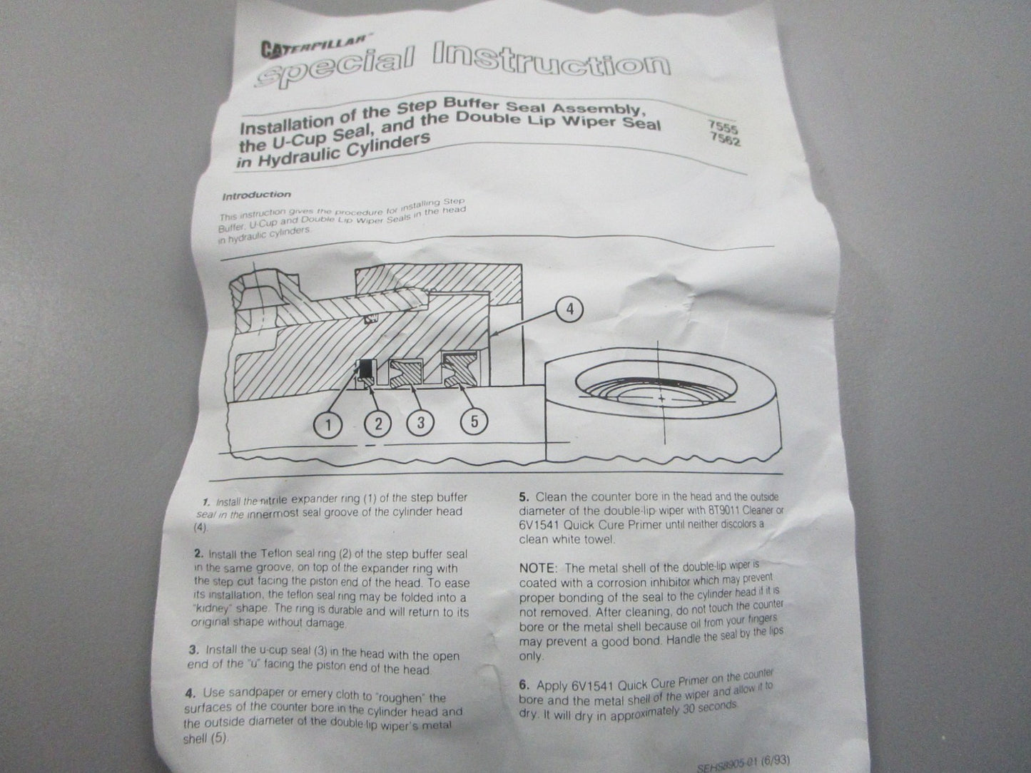 NEW OEM 8C-5128 CAT Press-In Wiper Seal 0810