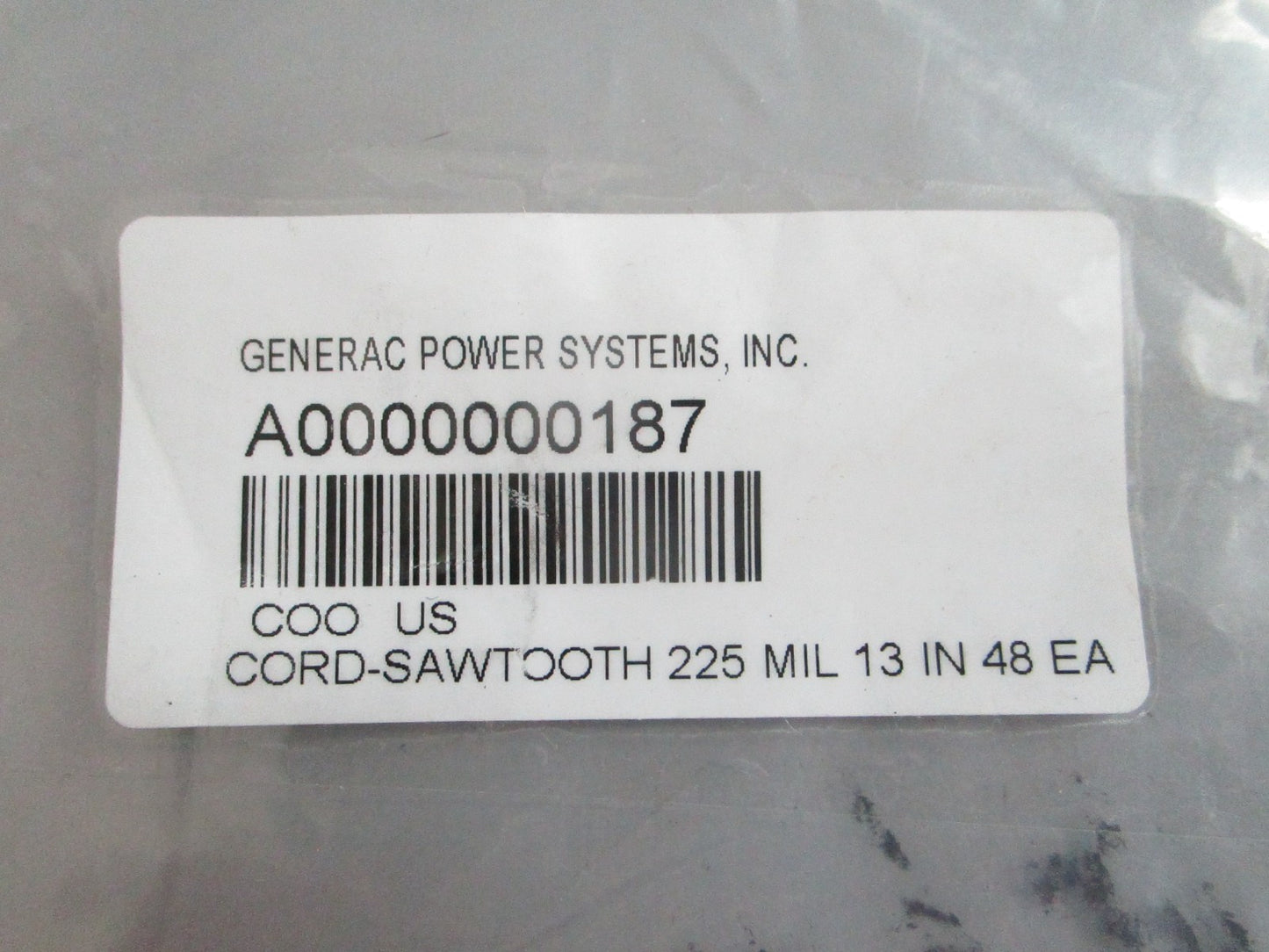 NEW OEM A0000000187 Generac 48 Piece Sawtooth Cord 0820