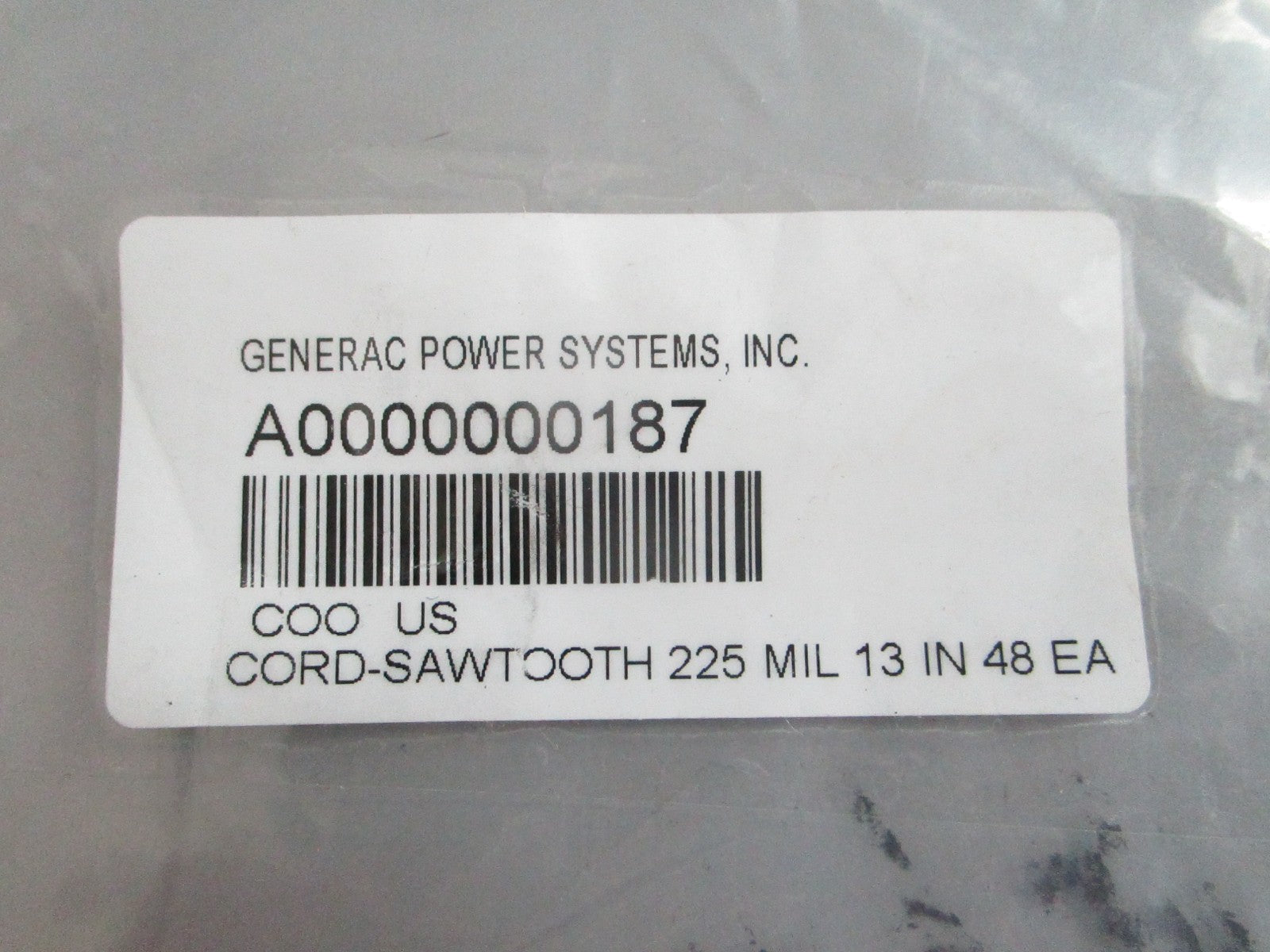 NEW OEM A0000000187 Generac 48 Piece Sawtooth Cord 0820