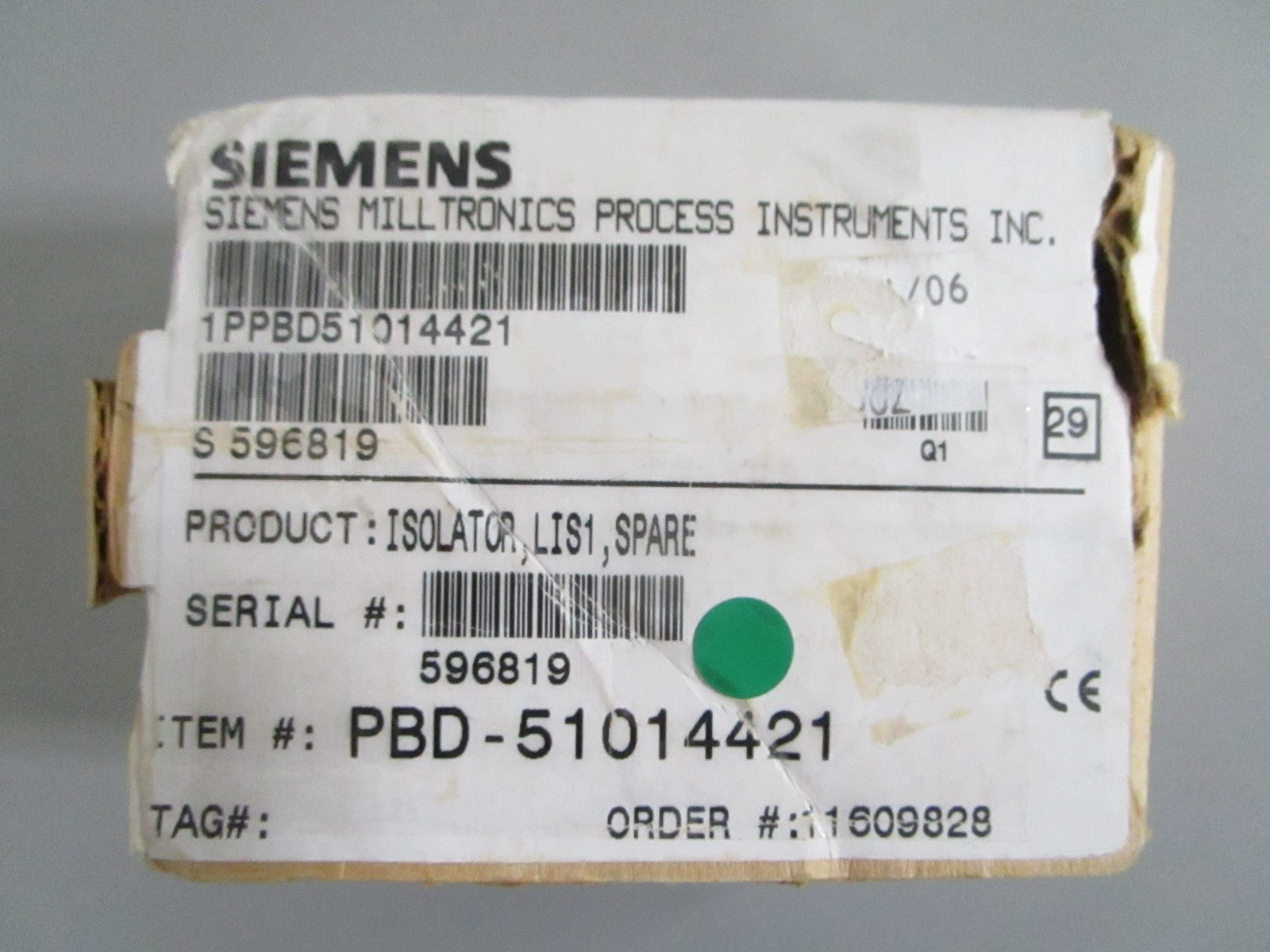 Siemens Milltronics PBD-51014421 Isolator LIS1 Spare NOS NEW OEM 0820