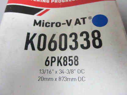 NEW K060338 Gates Micro-V 13/16" x 34 ⅜" Serpentine Belt 0720