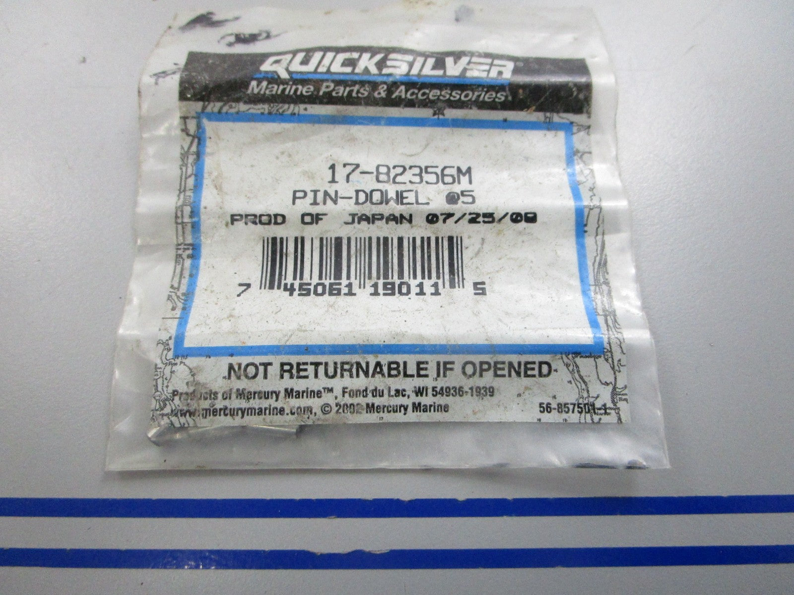 NEW OEM (LOT OF 5) 17-82356M Mercury Quicksilver Dowel Pin 0810