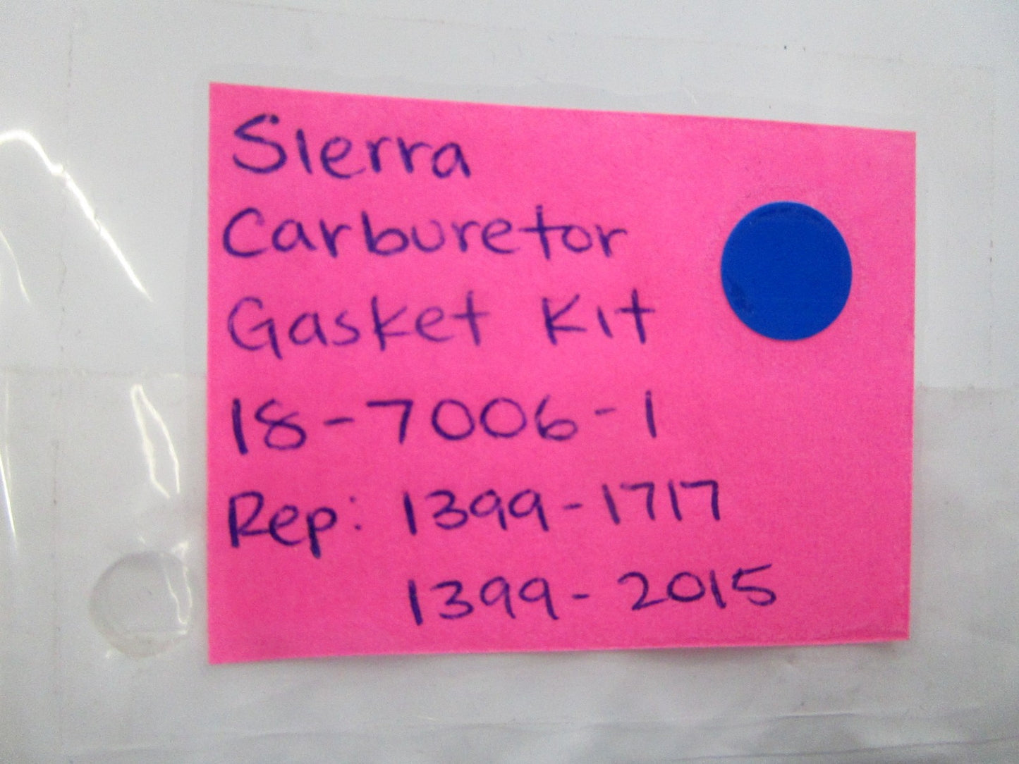 NEW 18-7006-1 Replaces: 1399-1717 1399-2015 Sierra Gasket Kit 0810