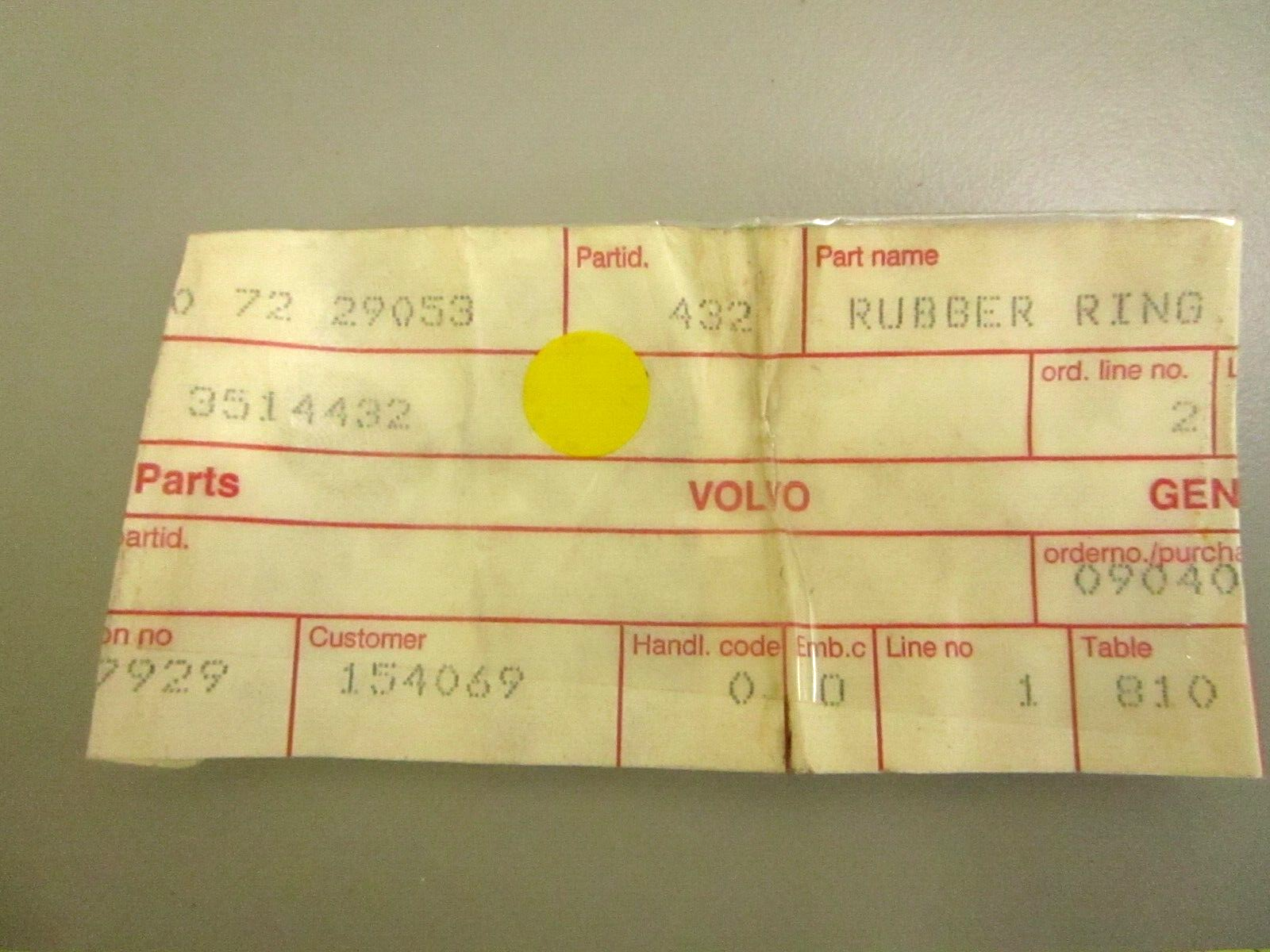 *NEW OEM* 0750 Volvo Penta RUBBER RING 3514432