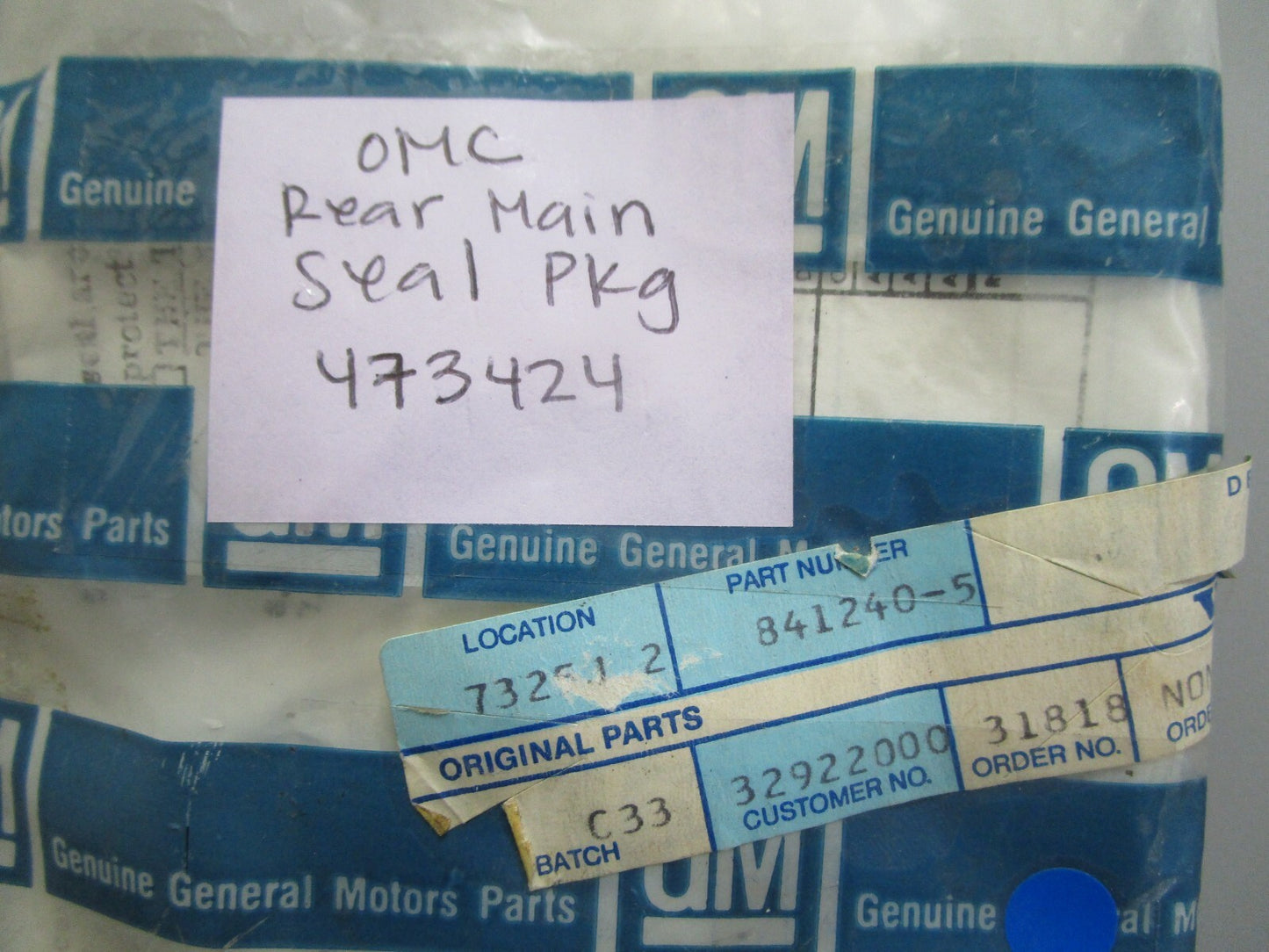 *NEW OEM* 0820 OMC Johnson Evinrude GM Rear Main Seal Ring 473424 841240