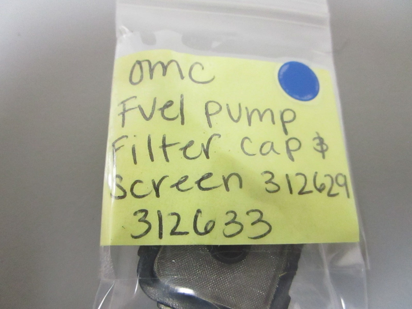 NEW OEM 312629 312633 OMC Johnson Evinrude Fuel Pump Filter Cap & Screen 0720