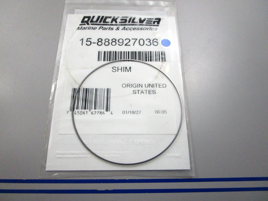 NEW OEM 15-888927036 Mercury Quicksilver Shim 0810