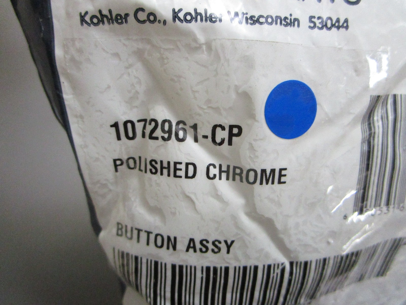 *NEW OEM* 0820 Kohler Polished Chrome Button Assy 107261-CP