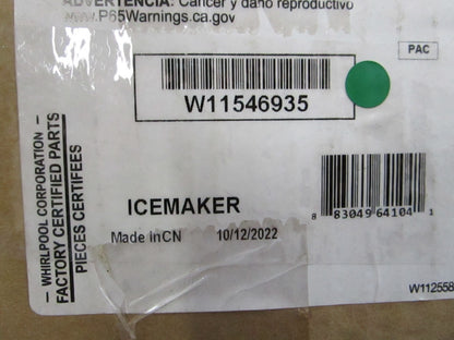NEW OEM W11546935 Whirlpool Ice Maker 0810