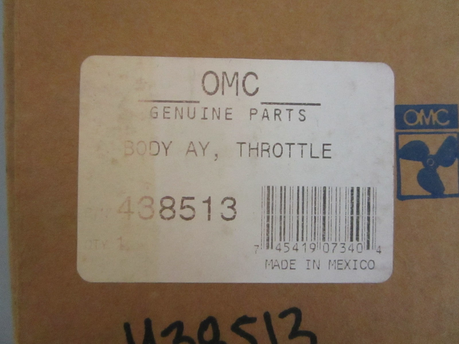 *NEW OEM* 0820 OMC Johnson Evinrude Throttle Body Assy 438513 0438513