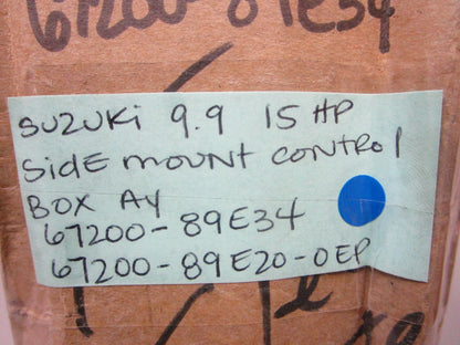*NEW OEM* 0720 Suzuki 9.9 15 hp Side Mount Control Box 67200-89E34 67200-89E20