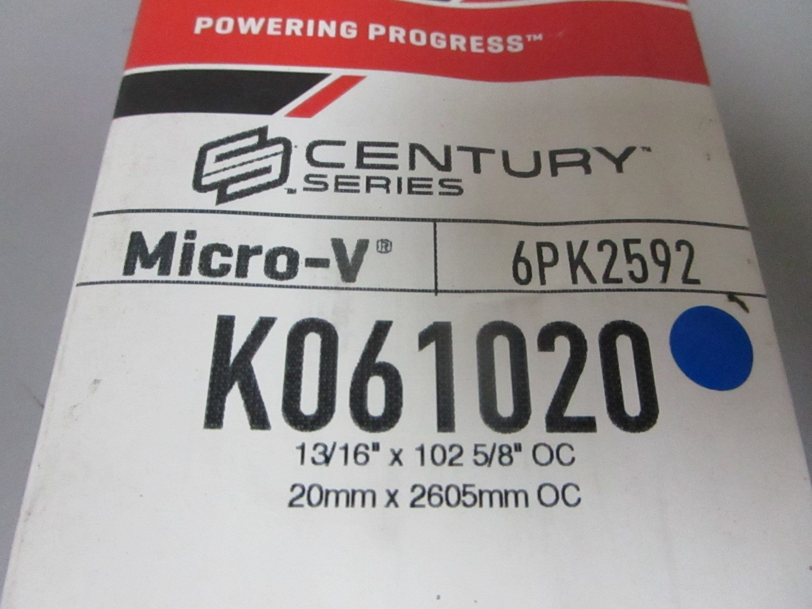 NEW K061020 Gates Micro-V 13/16" x 102 ⅚" Serpentine Belt 0720