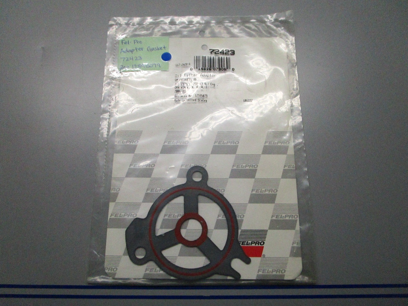 *NEW* 0810 Fel-Pro Adapter Gasket 72423 Replaces: 12595079