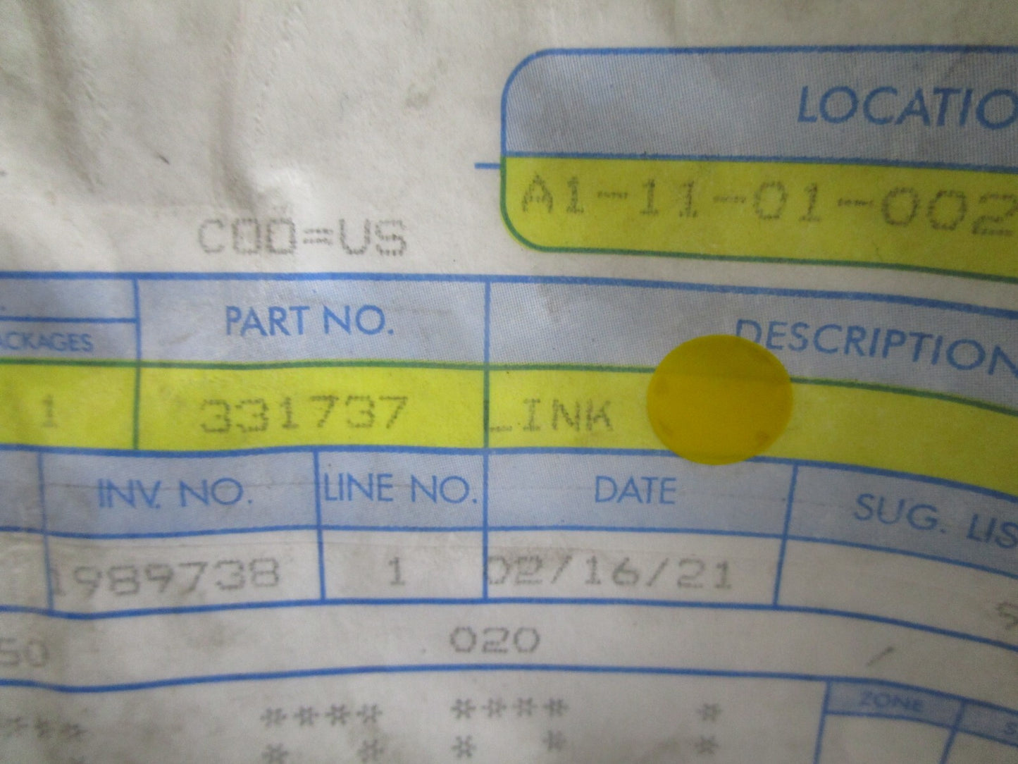 *NEW OEM* 0810 OMC Johnson Evinrude Link 331737 0331737