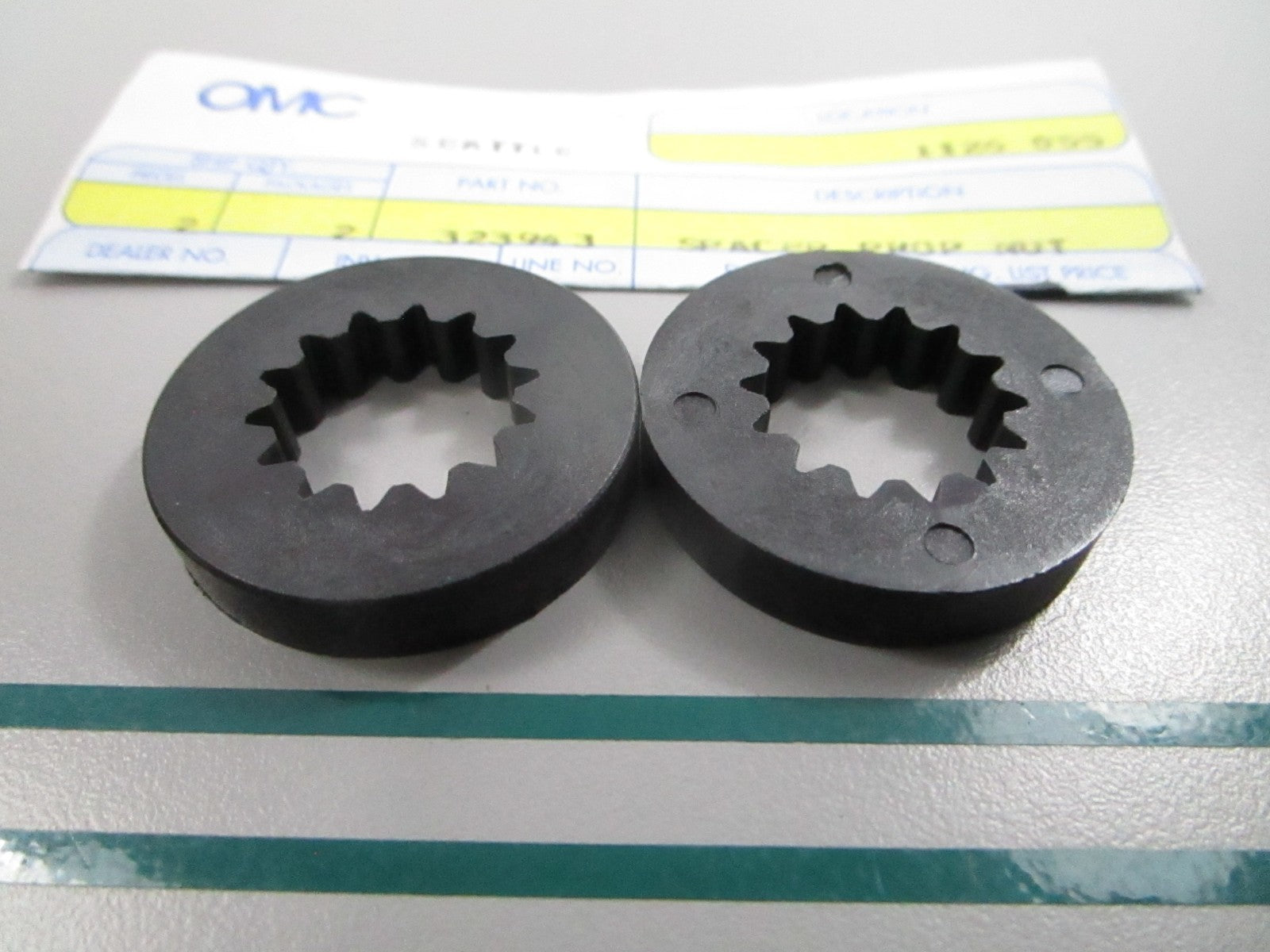 NEW OEM (LOT OF 2) 323943 0323943  OMC Johnson Evinrude Prop Nut Spacer 0810
