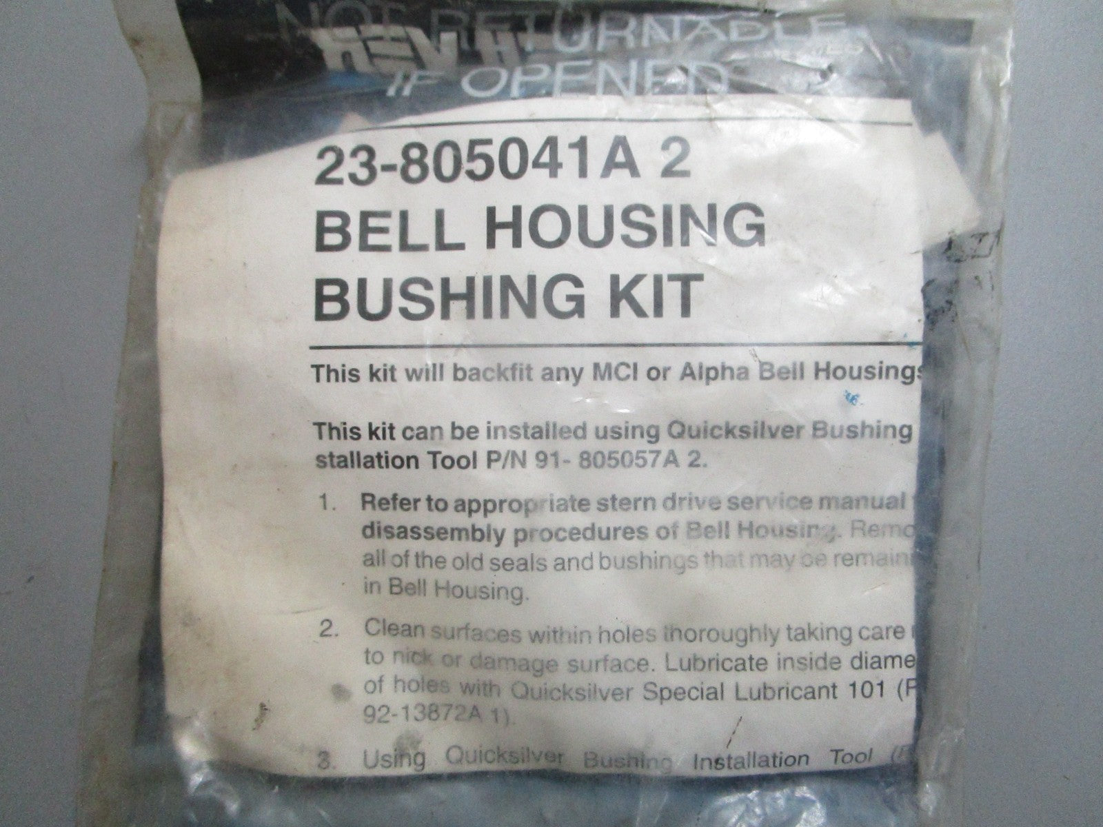 *NEW OEM* 0820 Mercury Quicksilver Bell Housing Bushing Kit 23-805041A2