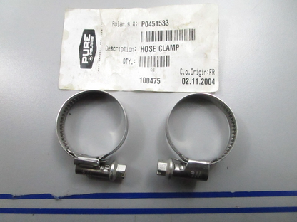 *NEW OEM* (LOT OF 2) 0810 Polaris Hose Clamp 0451533