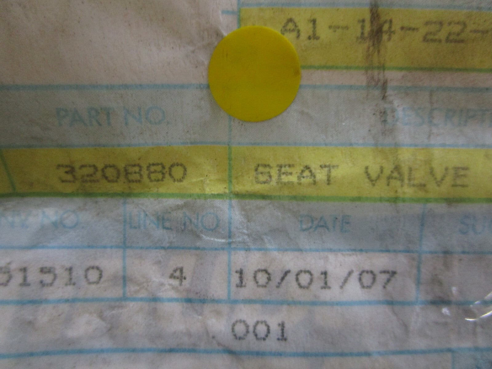 *NEW OEM* (LOT OF 4) 0810 OMC Johnson Evinrude Seat Valve 320880 0320880