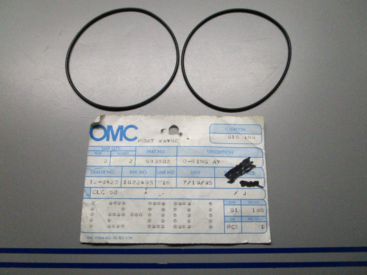 *NEW OEM* (LOT OF 2) 0810 OMC Johnson Evinrude O-Ring 583802 0583802
