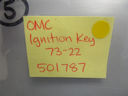 *NEW OEM* 0810 OMC Johnson Evinrude Ignition Key 73-22 501787 0501787